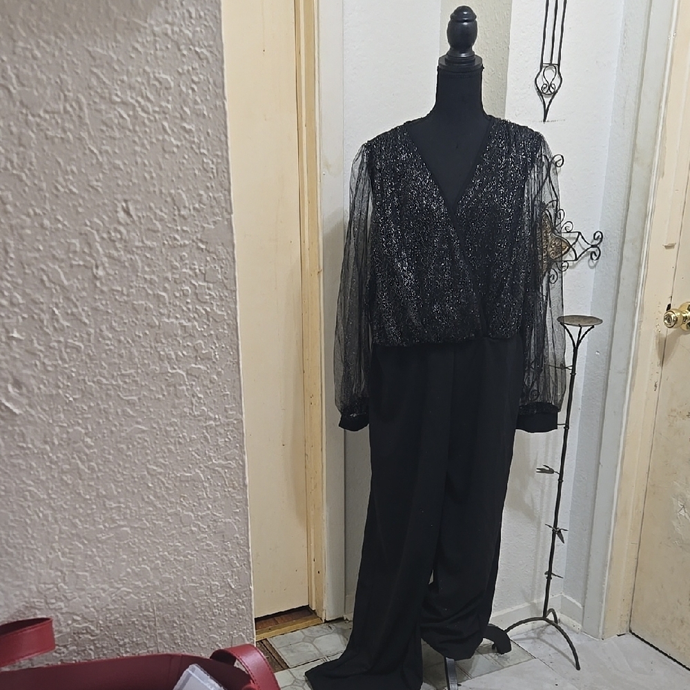 SHEIN Black Sparkly Jumpsuit for Formal Events
